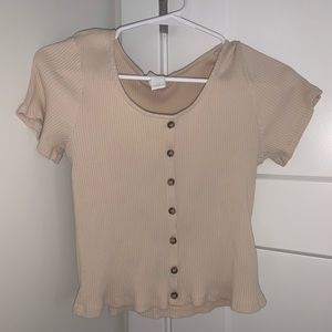Cropped button down top